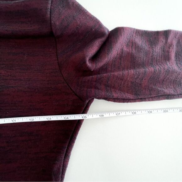 RW & CO. Sweater Knit Dress V-Neck Crossover Neckline Burgundy Black Women's S - Picture 7 of 11